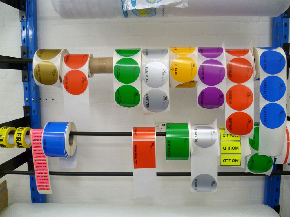 Labels used at NFSA Mitchell